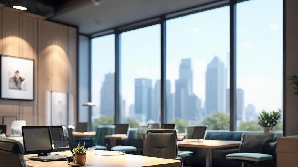 Bright modern legal-tech office with founders and lawyers collaborating