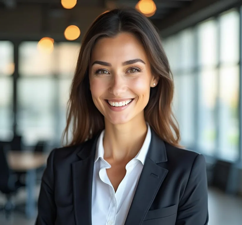 Confident professional employment lawyer in a modern office