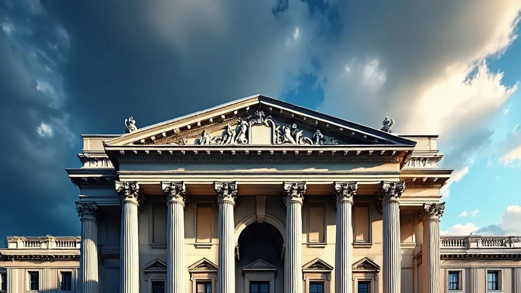 Imposing classical courthouse where Ironclad Defense appears